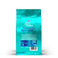 Bio Espresso -Kaffeemaschinenserien Geschäft 105164 105164 first love coffee bio espresso 500g bohnen ruckseite