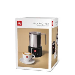 Illy Milchaufschäumer Schwarz -Kaffeemaschinenserien Geschäft 105711 105711 illy milchaufschauumer edelstahl schwarz bildmitkarton